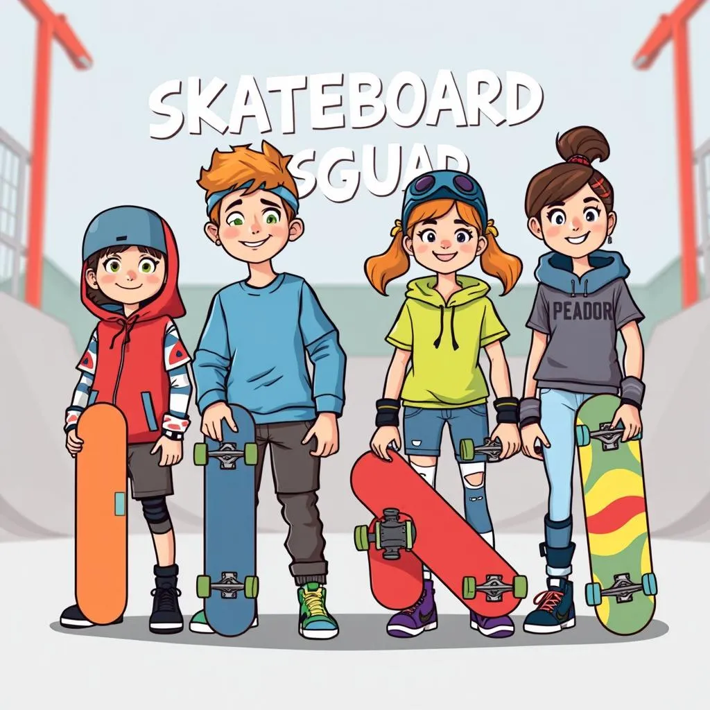 Diverse Skateboard Squad learns teamwork and integrity in exciting skatepark adventure tale for pre-teens.